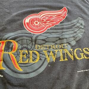 "NUTMEG MILLS" 1994 Red Wings Y2K Sweatshirt SZ L‎ Hockey VTG Grandpa  DETROIT